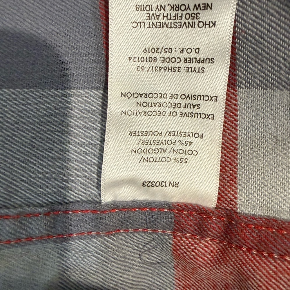 Calvin Klein Jeans Red and Gray Plaid Shirt - Picture 4 of 4